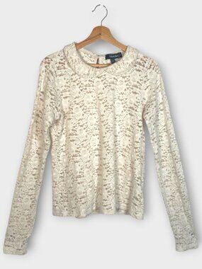 Modcloth Pullover Sweater LARGE Ivory Lace
